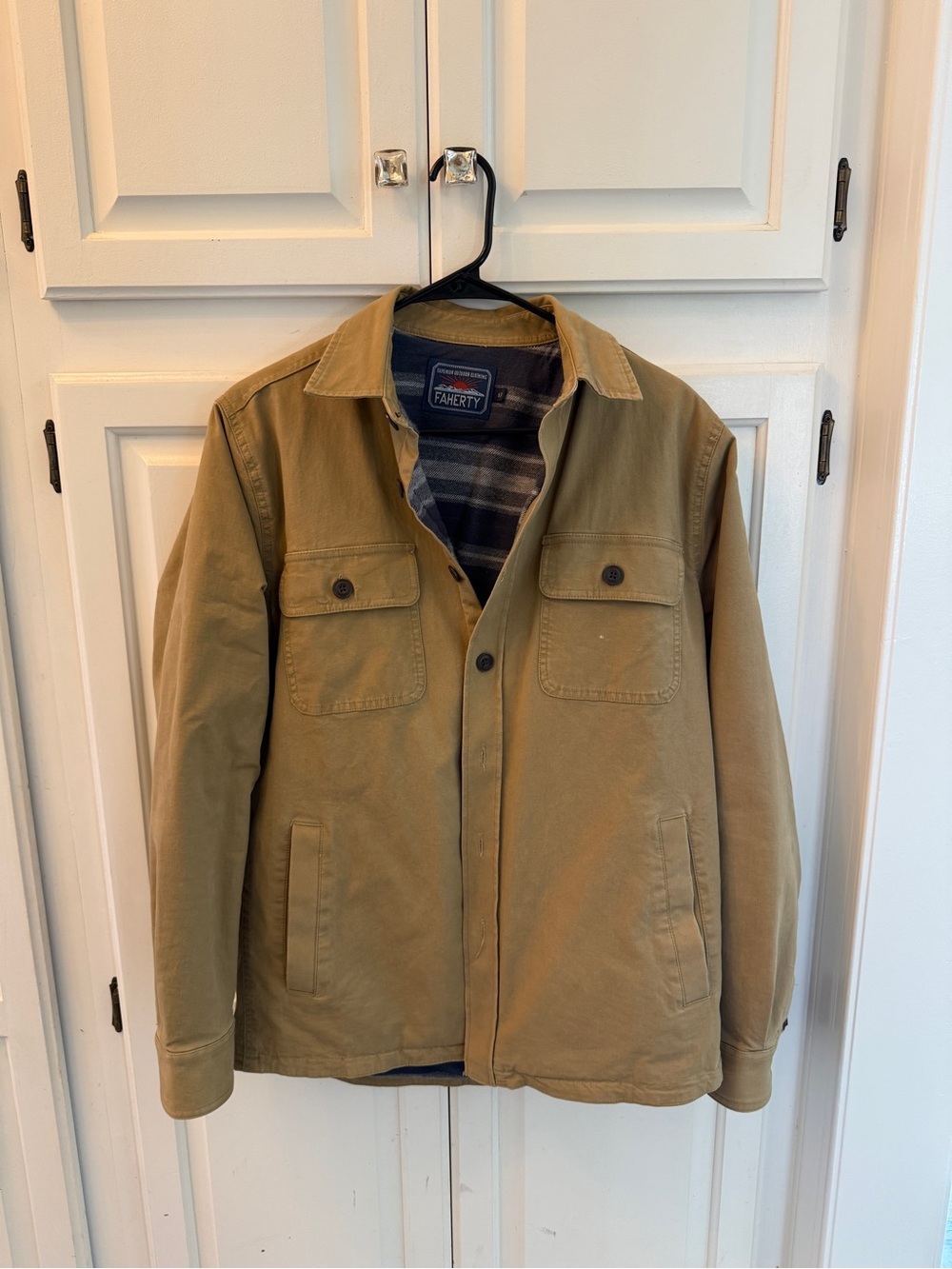 Faherty Tan Workwear Shirt Jacket